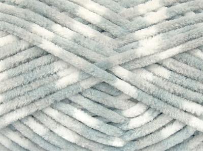 Lot of 4 x 100gr Skeins Ice Yarns CHENILLE BABY COLORS (100% MicroFiber) Yarn Light Grey White
