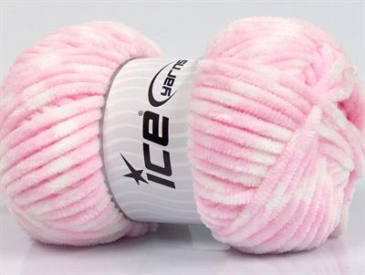 Lot of 4 x 100gr Skeins Ice Yarns CHENILLE BABY COLORS (100% MicroFiber) Yarn Light Pink White
