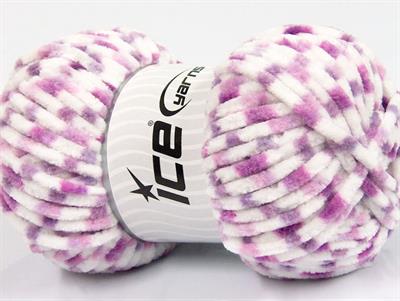 Lot of 4 x 100gr Skeins Ice Yarns CHENILLE BABY COLORS (100% MicroFiber) Yarn Lilac Shades White