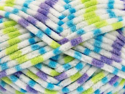 Lot of 4 x 100gr Skeins Ice Yarns CHENILLE BABY COLORS (100% MicroFiber) Yarn White Turquoise Neon Green Lilac
