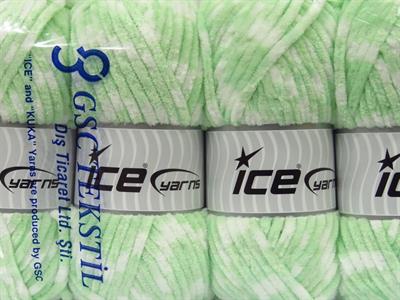 Lot of 4 x 100gr Skeins Ice Yarns CHENILLE BABY COLORS (100% MicroFiber) Yarn Mint Green White
