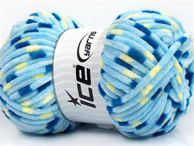 Lot of 4 x 100gr Skeins Ice Yarns CHENILLE BABY COLORS (100% MicroFiber) Yarn Blue Shades Yellow