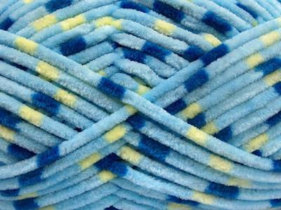 Lot of 4 x 100gr Skeins Ice Yarns CHENILLE BABY COLORS (100% MicroFiber) Yarn Blue Shades Yellow