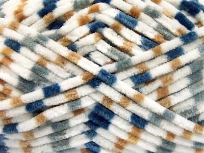 Lot of 4 x 100gr Skeins Ice Yarns CHENILLE BABY COLORS (100% MicroFiber) Yarn White Blue Grey Camel