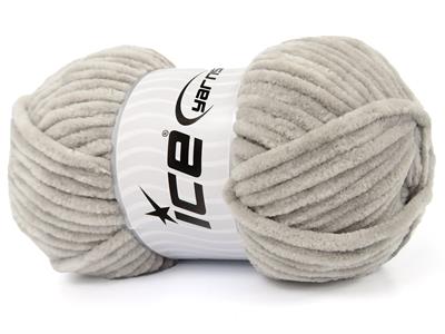 Lot of 4 x 100gr Skeins Ice Yarns CHENILLE BABY (100% MicroFiber) Yarn Light Grey
