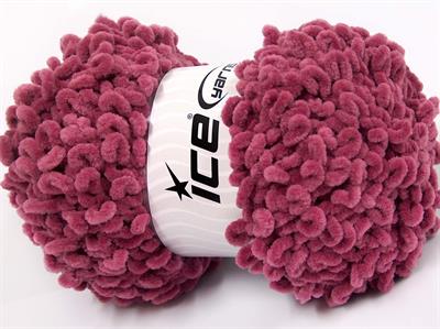 Lot of 4 x 100gr Skeins Ice Yarns CHENILLE BOUCLERON (100% MicroFiber) Yarn Light Maroon