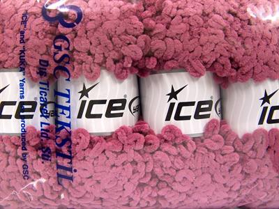 Lot of 4 x 100gr Skeins Ice Yarns CHENILLE BOUCLERON (100% MicroFiber) Yarn Light Maroon