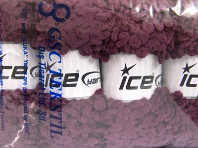 Lot of 4 x 100gr Skeins Ice Yarns CHENILLE BOUCLERON (100% MicroFiber) Yarn Maroon