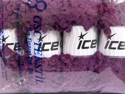 Lot of 4 x 100gr Skeins Ice Yarns CHENILLE BOUCLERON (100% MicroFiber) Yarn Purple