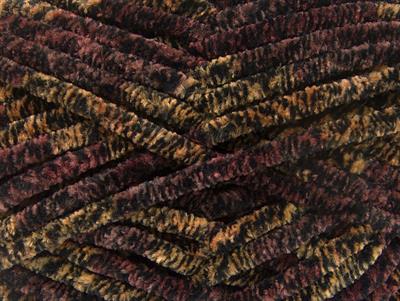 4x100gr. CHENILLE SAFARI Mikro Fiber Siyah, Altın, Maron Kışlık, Şönil, Çok Kalın, Batik Desenli