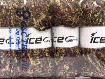 4x100gr. CHENILLE SAFARI Mikro Fiber Siyah, Altın, Maron Kışlık, Şönil, Çok Kalın, Batik Desenli