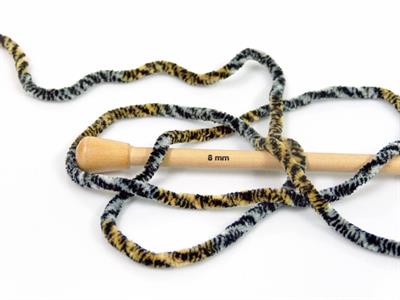 4x100gr. CHENILLE SAFARI Mikro Fiber Siyah, Sarı, Gri Kışlık, Şönil, Çok Kalın, Batik Desenli