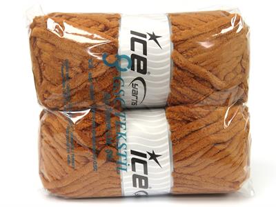 Lot of 2 x 200gr Skeins Ice Yarns CHENILLE SUPERBULKY (100% MicroFiber) Yarn Brown