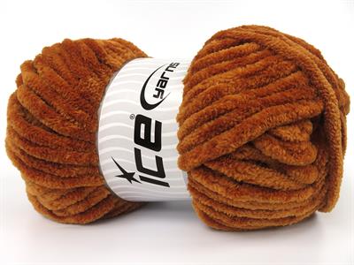 Lot of 2 x 200gr Skeins Ice Yarns CHENILLE SUPERBULKY (100% MicroFiber) Yarn Brown