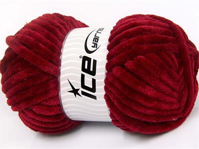 Lot of 2 x 200gr Skeins Ice Yarns CHENILLE SUPERBULKY (100% MicroFiber) Yarn Burgundy