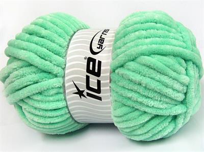Lot of 2 x 200gr Skeins Ice Yarns CHENILLE SUPERBULKY (100% MicroFiber) Yarn Light Green