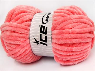 Lot of 2 x 200gr Skeins Ice Yarns CHENILLE SUPERBULKY (100% MicroFiber) Yarn Salmon