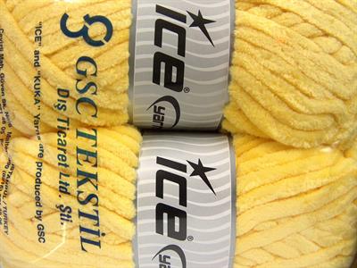 Lot of 2 x 200gr Skeins Ice Yarns CHENILLE SUPERBULKY (100% MicroFiber) Yarn Yellow