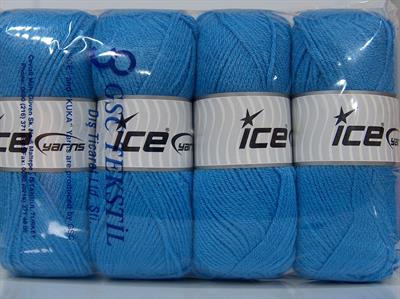 4x100gr. CLASSIC DK Akrilik Mavi Kışlık, Düz iplikler, 100% Akrilik