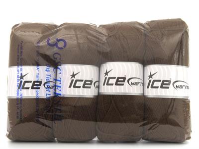 4x100gr. CLASSIC DK Akrilik Koyu Kahverengi Kışlık, Düz iplikler, 100% Akrilik