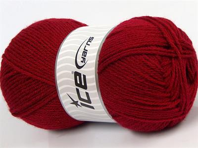 4x100gr. CLASSIC DK Akrilik Koyu Bordo Kışlık, Düz iplikler, 100% Akrilik