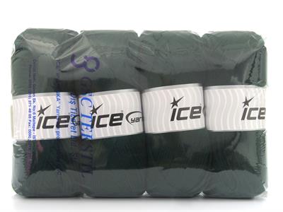 4x100gr. CLASSIC DK Akrilik Koyu yeşil Kışlık, Düz iplikler, 100% Akrilik