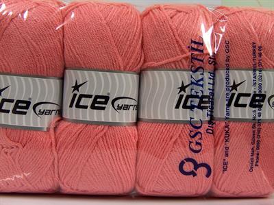 4x100gr. CLASSIC DK Akrilik Koyu pembe Kışlık, Düz iplikler, 100% Akrilik