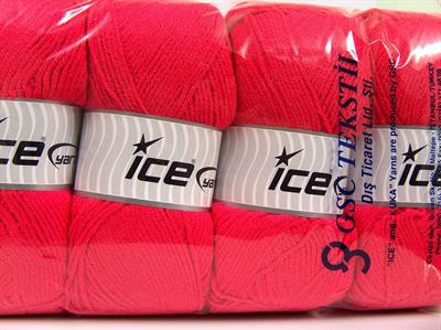 4x100gr. CLASSIC DK Akrilik Fuşya Kışlık, Düz iplikler, 100% Akrilik