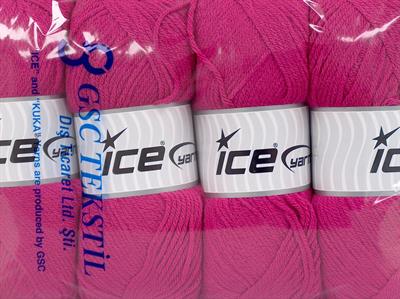 4x100gr. CLASSIC DK Akrilik Fuşya Kışlık, Düz iplikler, 100% Akrilik