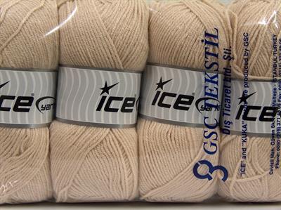 4x100gr. CLASSIC DK Akrilik Açık Bej Kışlık, Düz iplikler, 100% Akrilik