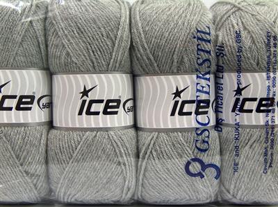 4x100gr. CLASSIC DK Akrilik Açık Gri Kışlık, Düz iplikler, 100% Akrilik