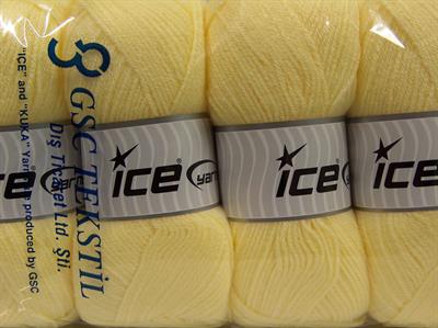 4x100gr. CLASSIC DK Açık Sarı Akrilik Kışlık, Düz iplikler, 100% Akrilik