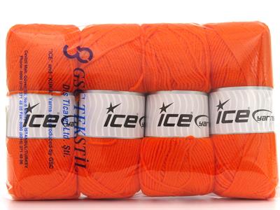 4x100gr. CLASSIC DK Akrilik Turuncu Kışlık, Düz iplikler, 100% Akrilik