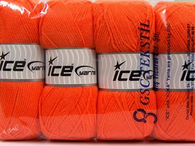 4x100gr. CLASSIC DK Akrilik Turuncu Kışlık, Düz iplikler, 100% Akrilik