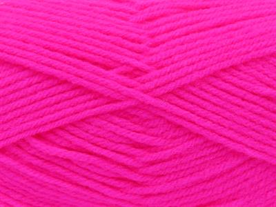 4x100gr. CLASSIC DK Akrilik Neon Pembe Kışlık, Düz iplikler, 100% Akrilik