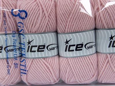 Lot of 4 x 100gr Skeins Ice Yarns CLASSIC WOOL BULKY (25% Wool) Yarn Baby Pink