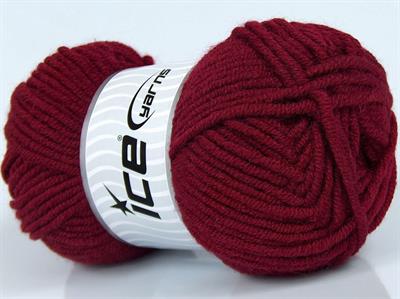 Lot of 4 x 100gr Skeins Ice Yarns CLASSIC WOOL BULKY (25% Wool) Yarn Burgundy