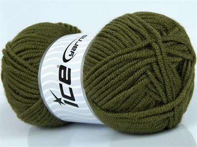 Lot of 4 x 100gr Skeins Ice Yarns CLASSIC WOOL BULKY (25% Wool) Yarn Khaki