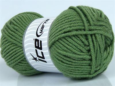 Lot of 4 x 100gr Skeins Ice Yarns CLASSIC WOOL BULKY (25% Wool) Yarn Light Hunter Green