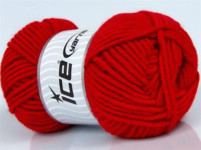 Lot of 4 x 100gr Skeins Ice Yarns CLASSIC WOOL BULKY (25% Wool) Yarn Red