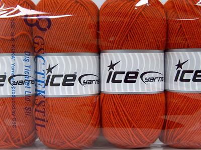 4x100gr. CLASSIC WOOL LIGHT Yün, Akrilik Koyu Turuncu Kışlık, Yün, Düz iplikler