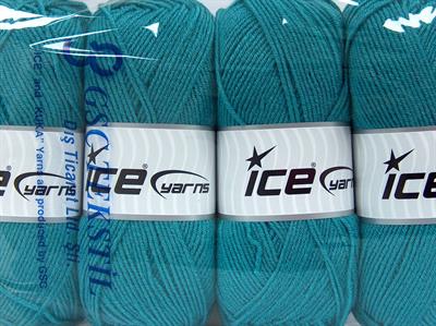 4x100gr. CLASSIC WOOL LIGHT Yün, Akrilik Turkuaz Kışlık, Yün, Düz iplikler