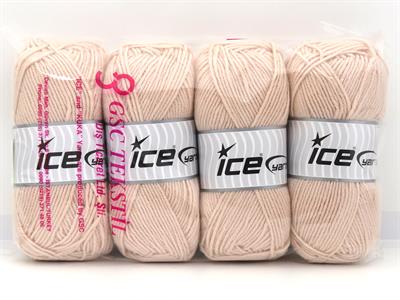 4x100gr. CLASSIC WOOL WORSTED Yün, Akrilik Pudra Pembe Kışlık, Yün, Düz iplikler, Worsted