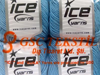 4x100gr. COTTON BAMBOO LIGHT Pamuk, Bambu Mavi Yazlık İplikler, Pamuk, Bambu