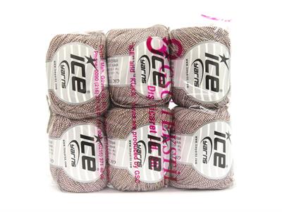6x50gr. COTTON GLITZ Metalik Simli, Pamuk Pudra Pembe Metalik Simli, Yazlık İplikler, Pamuk