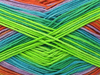 4x100gr. COTTON MAGIC Pamuk Gökkuşağı Bebe, Yazlık İplikler, Pamuk, Batik Desenli, %100 Pamuk