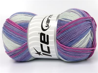 4x100gr. COTTON MAGIC Pamuk Pembe, Açık Mavi, Leylak Tonları Bebe, Yazlık İplikler, Pamuk, Batik Desenli, %100 Pamuk