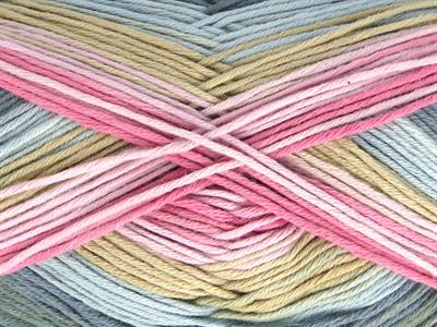 4x100gr. COTTON MAGIC Pamuk Pembe tonları, Mavi Tonları, Açık Kamel, Gri Tonları Bebe, Yazlık İplikler, Pamuk, Batik Desenli, %100 Pamuk