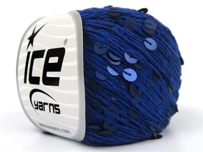 4x50gr. COTTON PAILLETTE Pamuk Mavi Metalik Simli, Yazlık İplikler, Pamuk, Boncuklu Pullu