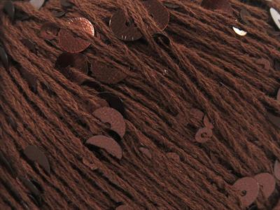 4x50gr. COTTON PAILLETTE Pamuk Kahverengi Metalik Simli, Yazlık İplikler, Pamuk, Boncuklu Pullu